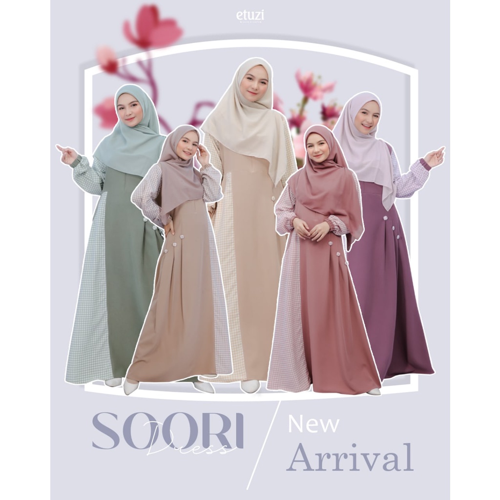 Gamis Wanita Remaja Bahan Cathleya Jatuh Lembut Polos Mix Kotak Yang Lucu Gamis Remaja Muslimah Mura