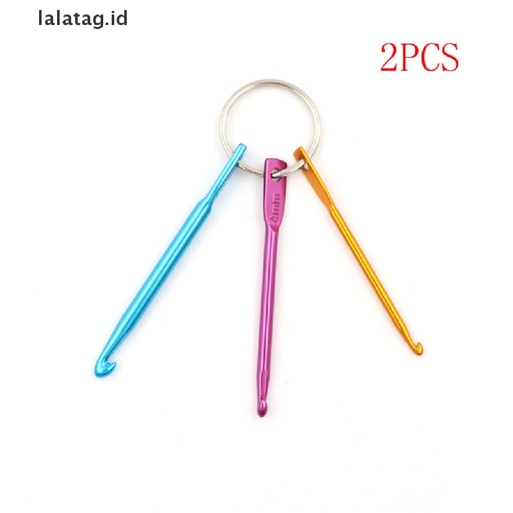 [lalatag] 2pcs Mix Aluminium Crochet Hook Knitg Alat Benang Tenun Rajut [ID]