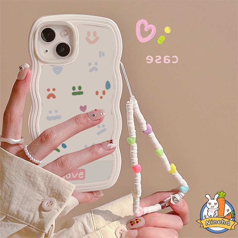 Samsung A04e A04s A04 A03s A03 A13 A12 A14 A22 A32 A33 A53 A73 A23 M23 A52s A52 A72 A71 A51 A50 A30s A30 A11 A10 Simple Smiley Face Phone Case Bingkai Bergelombang Soft Case Sarung Pelindung