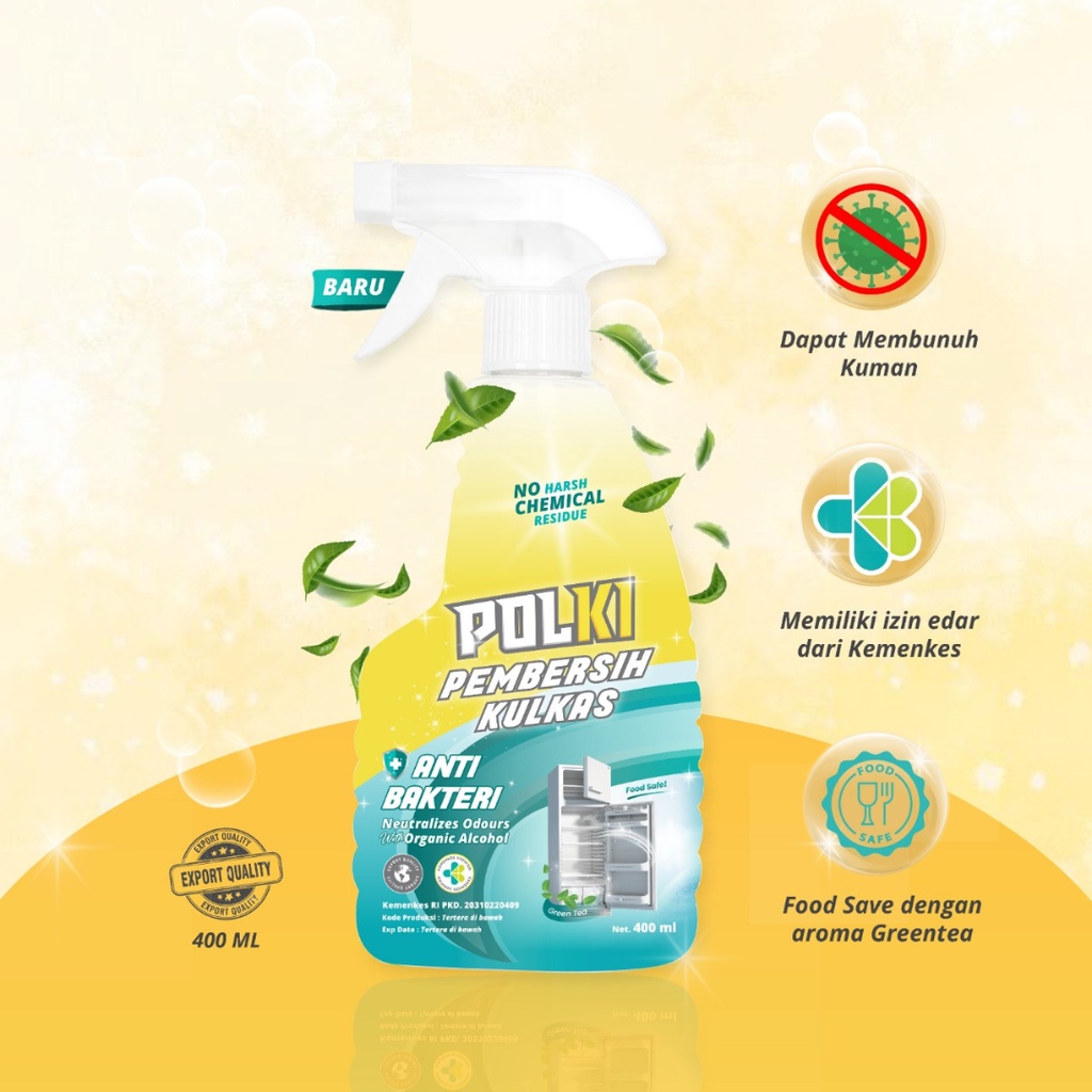 POLKI Pembersih Kulkas 400ml / Pembersih Permukaan dan Bagian Dalam Kulkas Dapur / Food Grade / BANDUNG