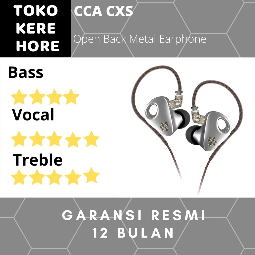 CCA CXS Metal Open Back In Ear Earphone with Mic