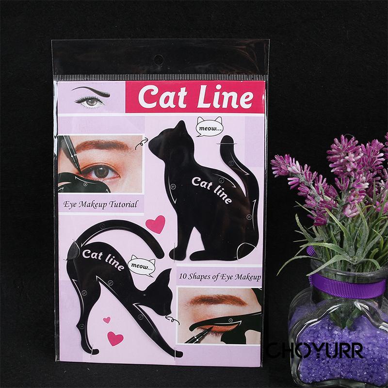 【COD】Cetakan Eyeliner / Eye Shadow / Alis Kucing Cat Line Bentuk Kucing  Untuk Pemula Portabel Multifungsi Makeup Tool-CH