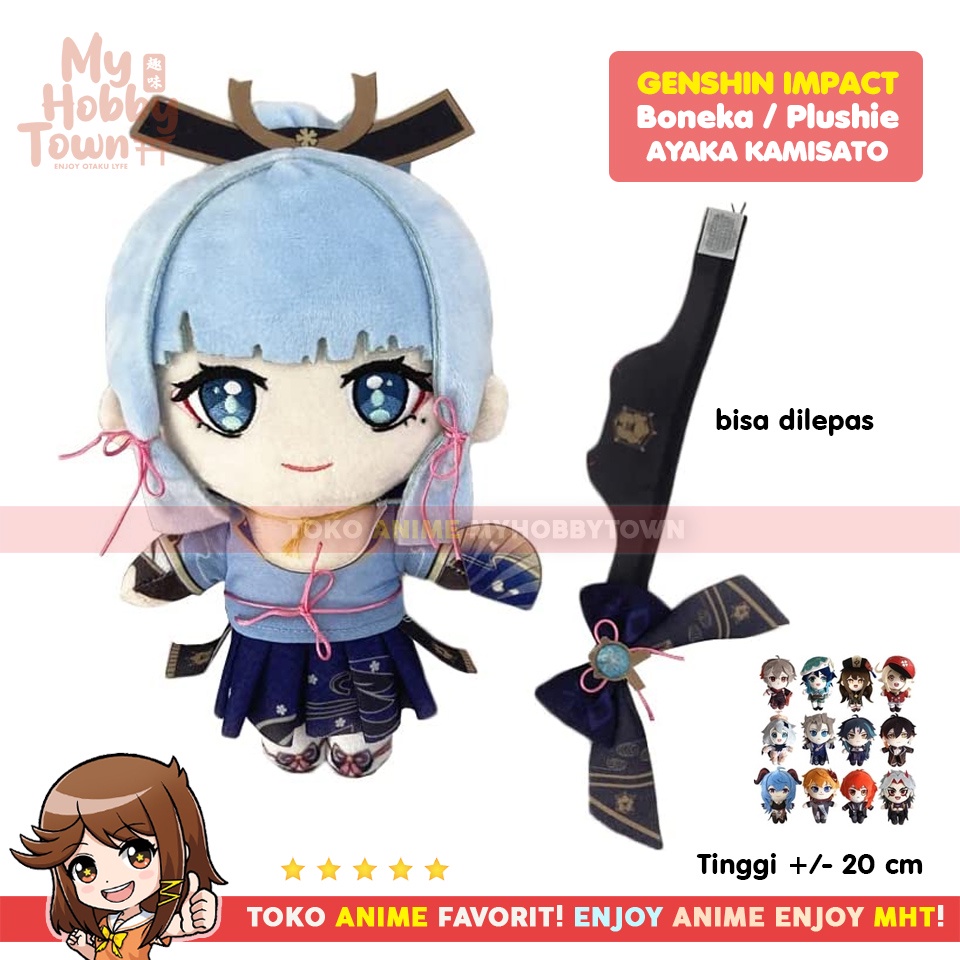 Boneka Anime Game Genshin Impact Karakter Ayaka Kamisato Inazuma Plushie Doll