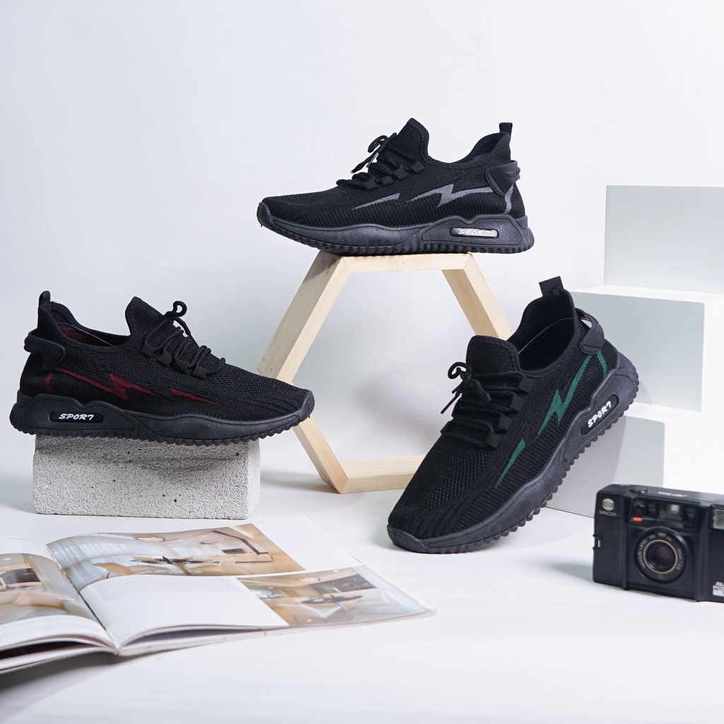 Dunkenstock CONAN 02 Sepatu Sneakers Pria Sepatu Kets Kekinian Sepatu Lari Kanvas Hitam Cowok Terbaru