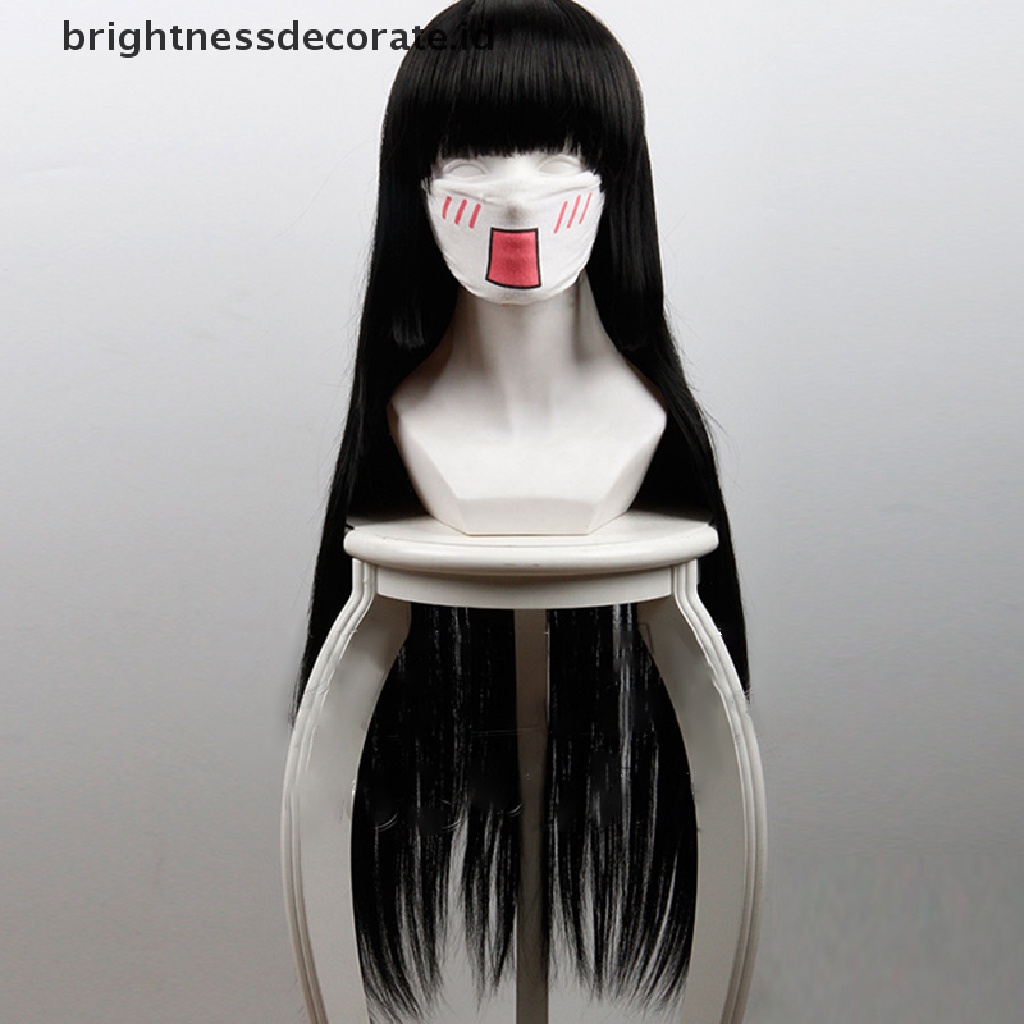 [Birth] Anime Kartun Karakter Jabami Yumeko Hitam Panjang Lurus Wig Cosplay Pesta [ID]