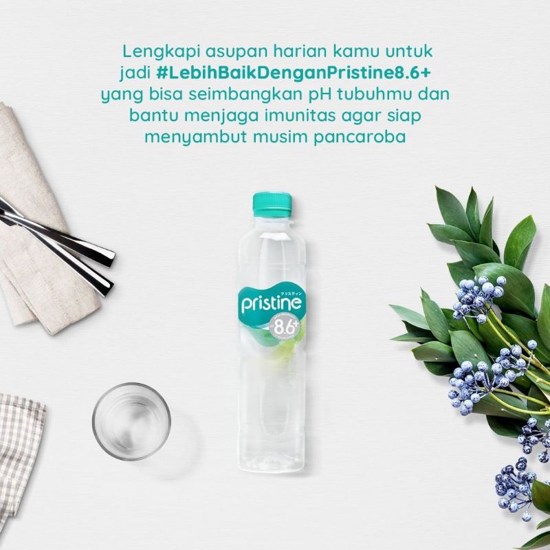 

Ay00! Pristine Water 8+ 600ml x 48 Botol (2 Dus) Ionisasi Alkaline