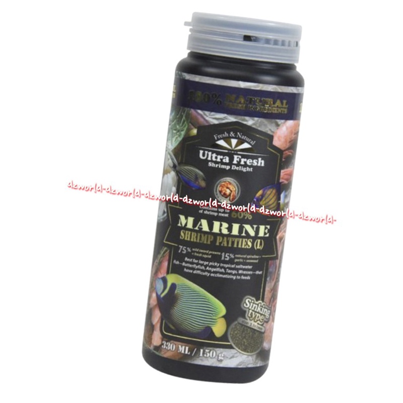 Ultra fresh Marine Shrimp Pattes 330ml Pellet Makanan Pelet Ikan Marin Ikan Hias Ultrafresh Fish Food