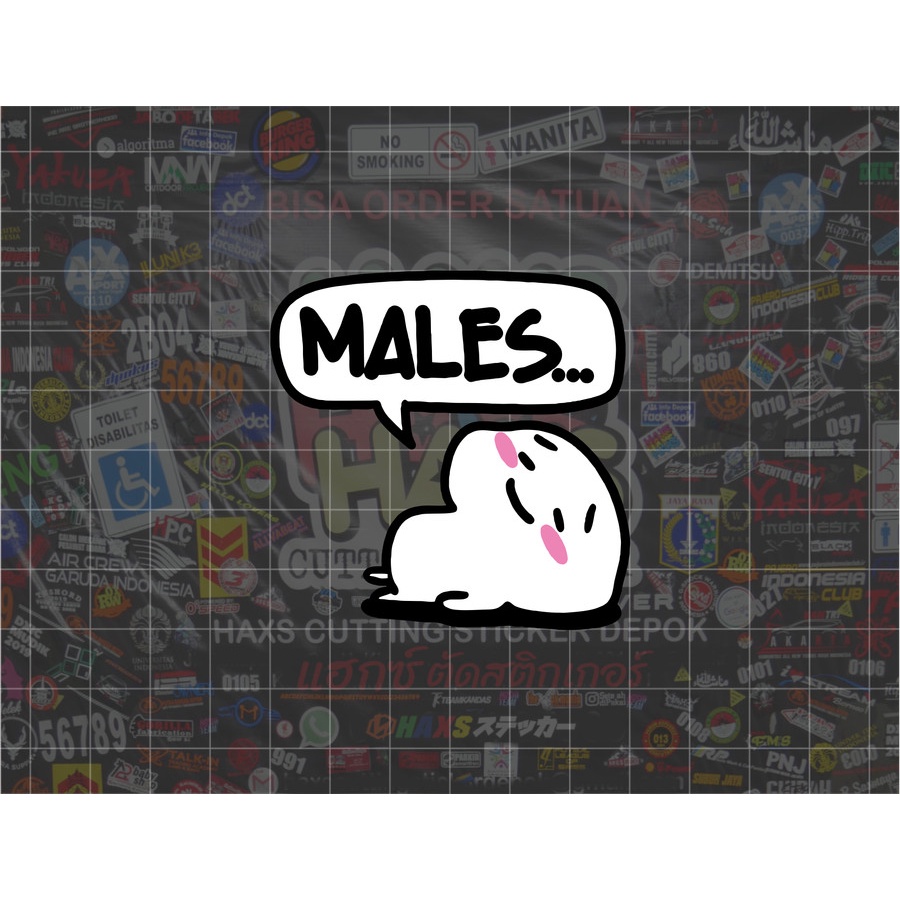 Cutting Sticker Pentol Males Ukuran 6 Cm Untuk Motor Mobil