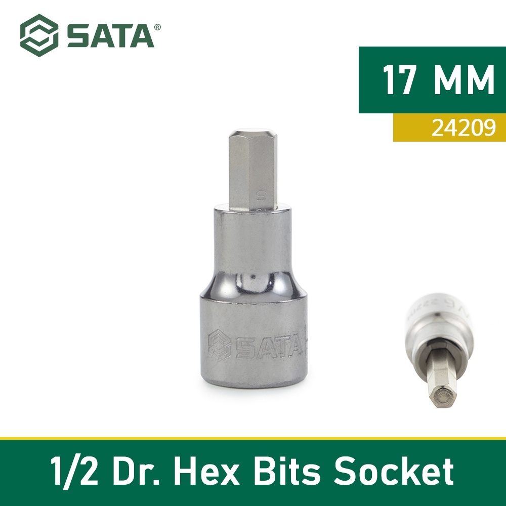 KtmStore 1/2'' DEEP METRIC HEX BIT SOCKETS 17 MM 24209 SATA TOOLS