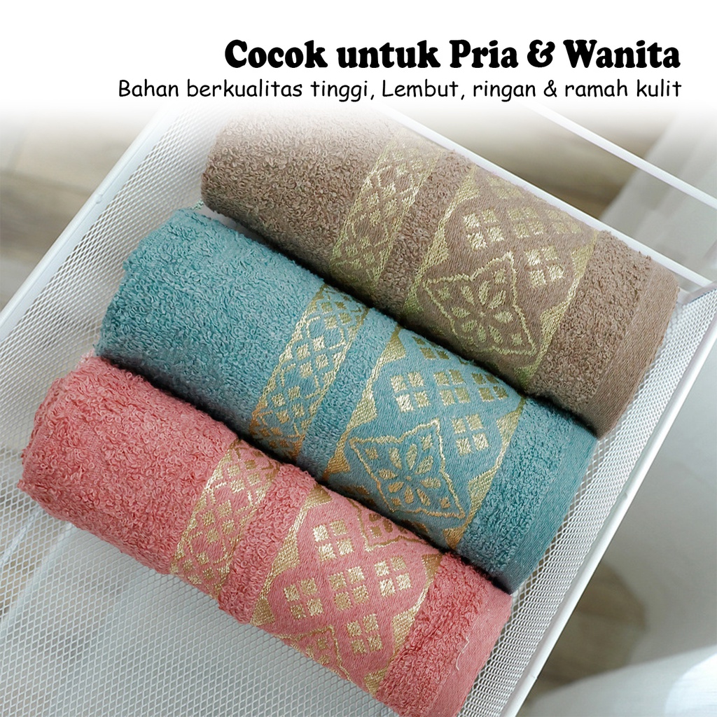 Handuk Mandi Katun Tebal Dewasa Pria Wanita Ukuran 50x100cm Bahan Lembut Bermotif Terbaru Perlengkapan Mandi Import - H41-B - Lucky Star