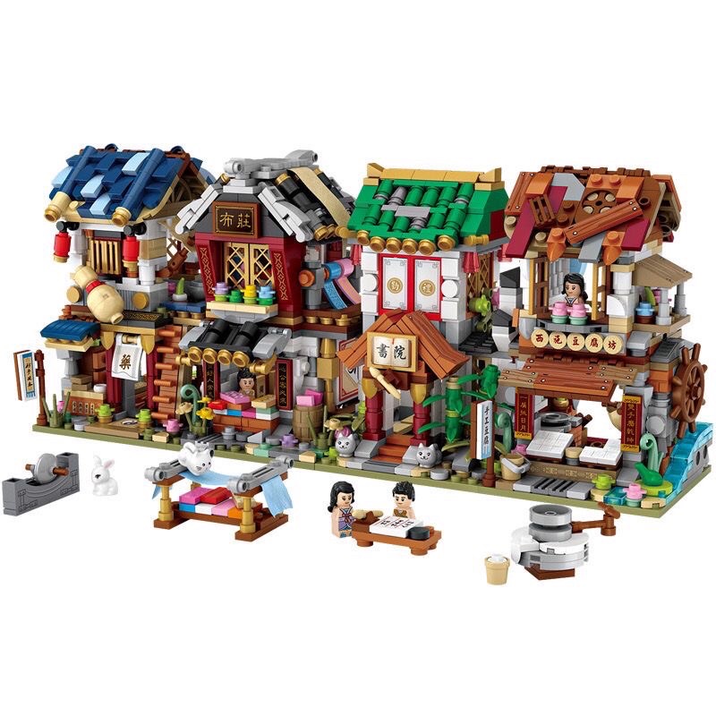 LOZ Bricks Ancient Street Mini ( VOL. 2 ) 1733 - 1736 building block