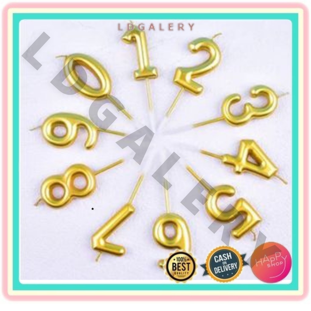 LDG Lilin Ulang Tahun Angka / Lilin Angka 0-9 / Birthday Numeric Candle / Lilin Angka Warna Import Murah