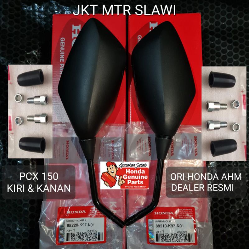 88220-K97-N01(kiri) / 88210-K97-N01 (kanan) SATU SET + BAUT  spion kanan &amp; kiri kaca spion motor PCX 150 &amp; PCX 160 asli honda