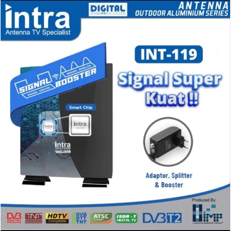 Antena TV Luar dan Dalam Intra Int-119 Analog dan Digital Free Kabel 10m