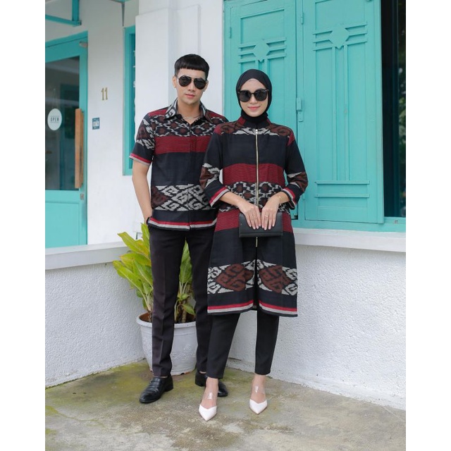 kemeja tenun dress tenun set kondangan couple tenun blanket jepara