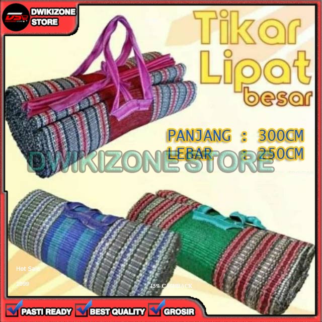 [GROSIR] TIKAR TIKER ANYAM PIKNIK HAJATAN YASINAN LIPAT 250CMx300CM 250 x 300 CM JUMBO