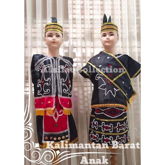 baju adat kalbar/kalimantan barat ukuran anak tk.sd.smp