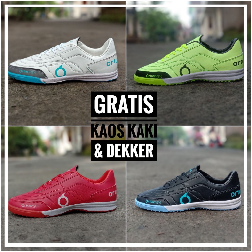 Sepatu Futsal Ortus Jogosala roulette putih merah hitam hijau Terbaru Termurah Komponen