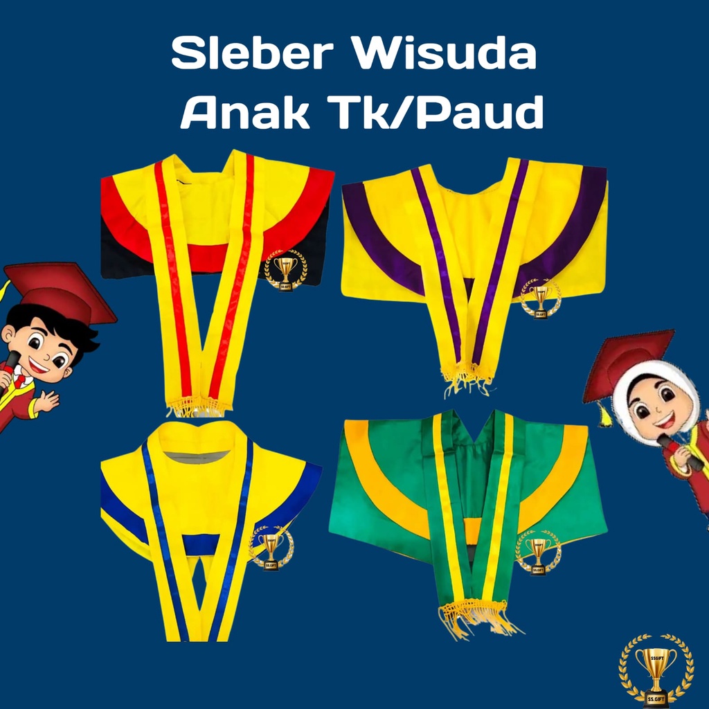 Samir Kalung Toga wisuda |Sleber Wisuda | kerah wisuda | Kalung wisuda Anak Tk/Paud