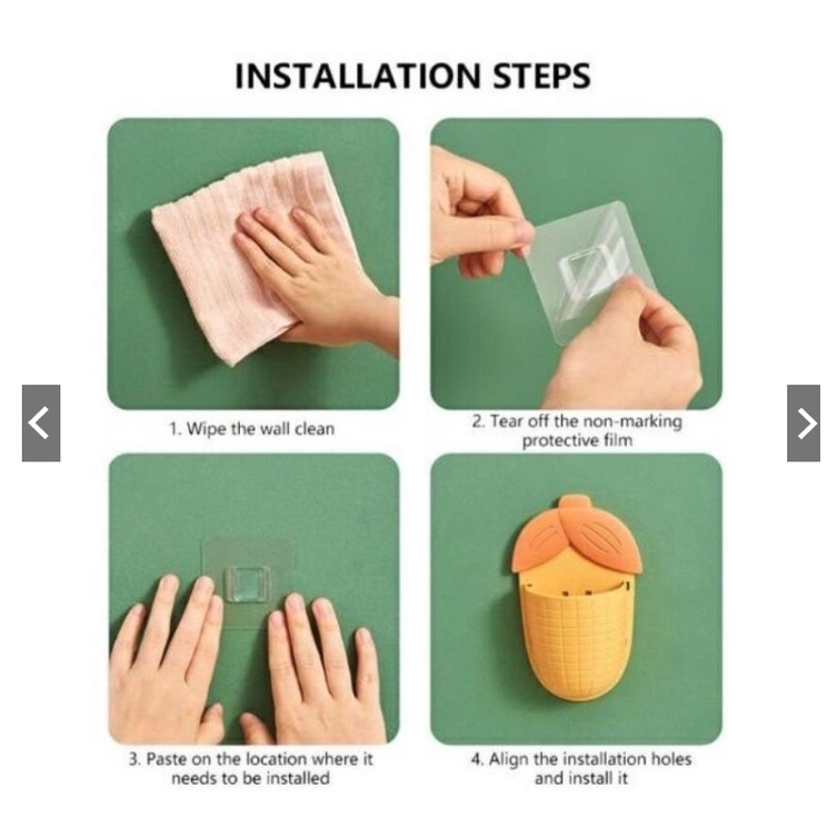 Tempat Sikat Gigi Odol Karakter Beruang / Jagung / Gantungan Tempel Dinding / Rak Gantung Kamar Mandi / Holder Sabun Wadah Serbaguna Gambar