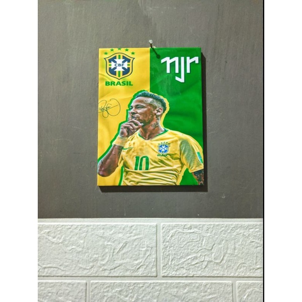 Hiasan Dinding Poster Kayu Mdf Poster Neymar Jr