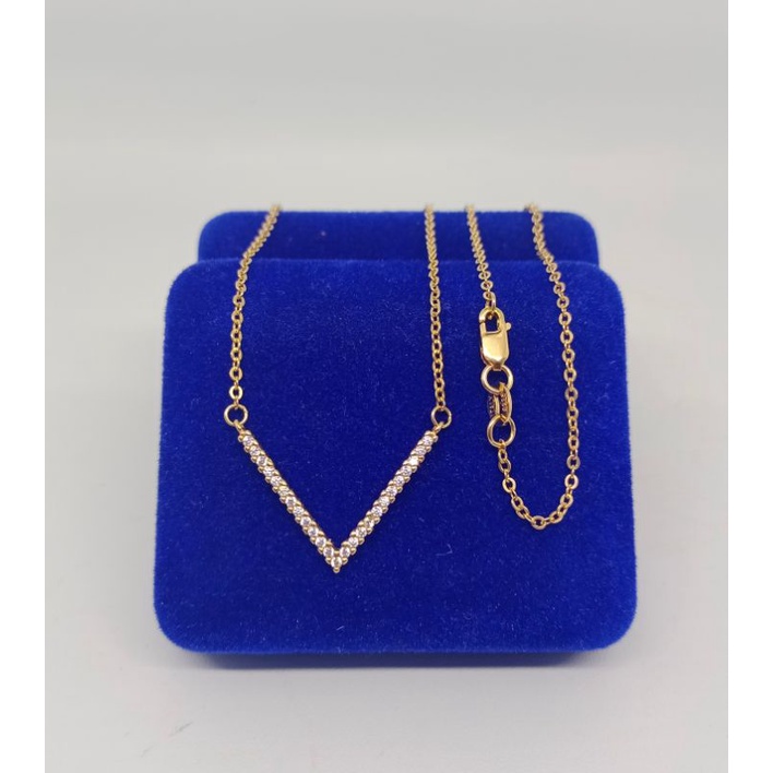 kalung koye rantai nori listring (V) mp/perak asli silver 925 lapis emas/perhiasan fashion wanita terbaru