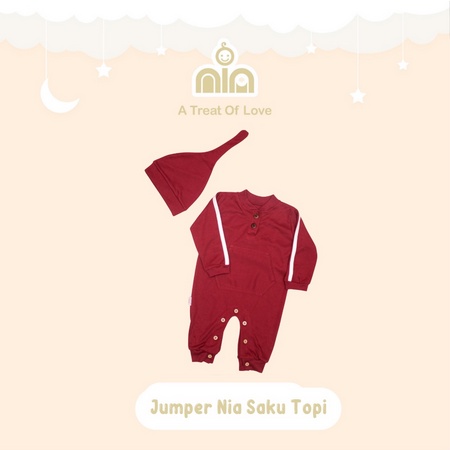 NIA Jumper Bayi Unisex Jumper Bayi Saku Topi Motif Warna Polos 3-6 Bulan