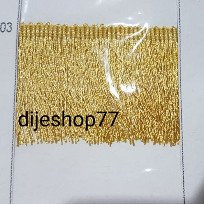 Renda Renda Rumbai Warna Emas Gold /Rumbai Panjang Renda Rumbai 5.5 Cm 5,5Cm