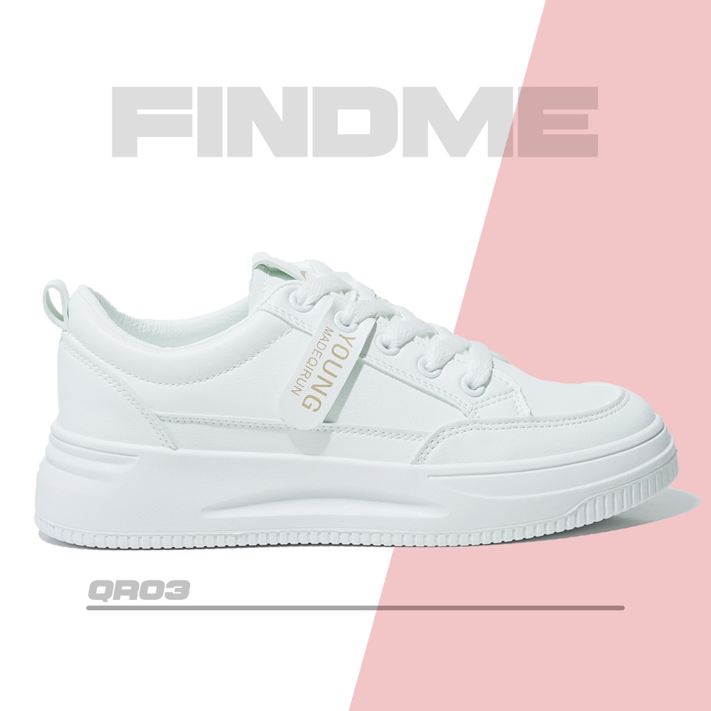 SEPATU SNEAKERS WANITA PUTIH NYAMAN CASUAL LARI TERBARU KULIT KEKINIAN GAYA KOREA SIMPLE QR03 MEWAH