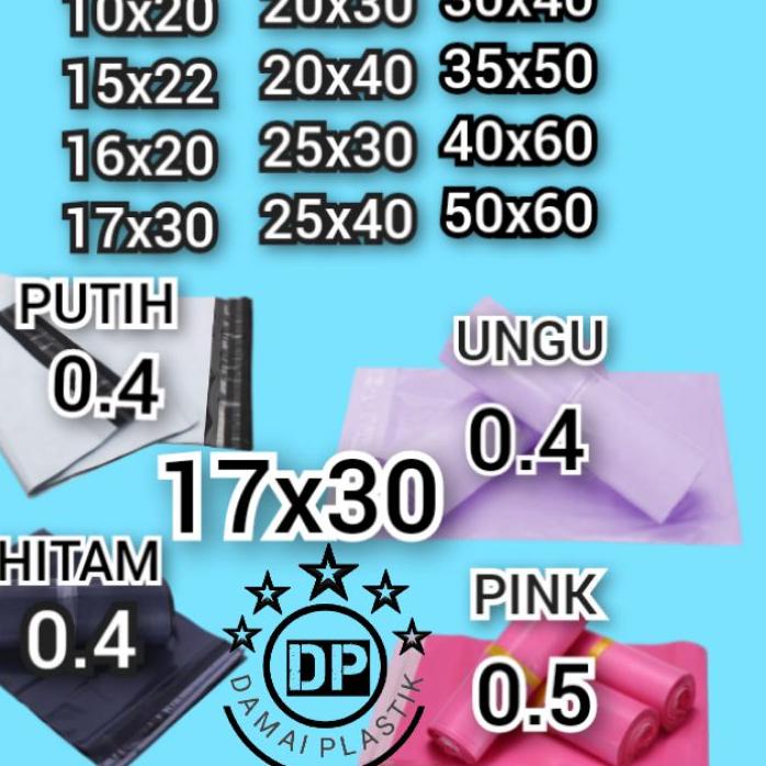 

12.12 Brand Kantong Plastik Packing PE 17x30CM Olshop Polymailer Hitam Putih Pink 17x30 Amplop ungu grosir