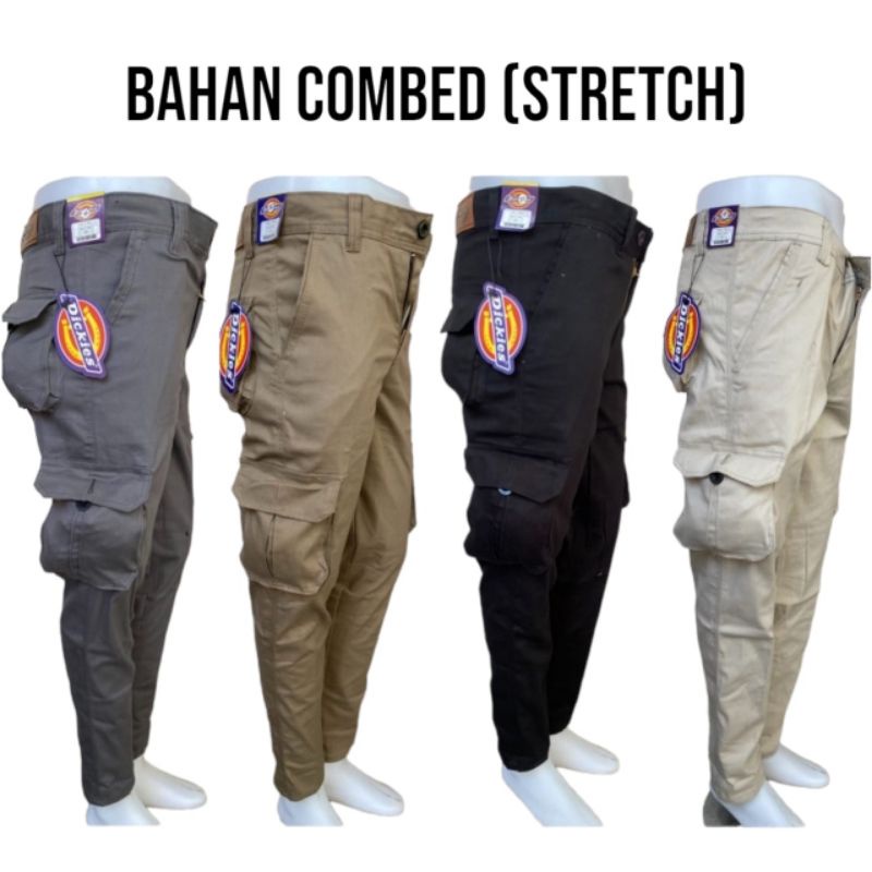 Celana cargo slimfit / Stretch / Melar / Bahan Tebal / Bahan COMBED STRETCH