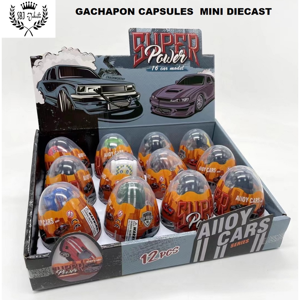 Mini Diecast Blind Box Telur Gacha Gachapon capsule Gift Mainan anak ( HARGA TERTERA ADALAH PER BUAH )