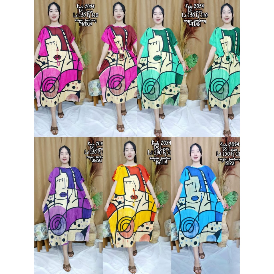 DASTER LOWO JUMBO // daster kekinian // daster super jumbo // daster murah meriah // KODE : 2034