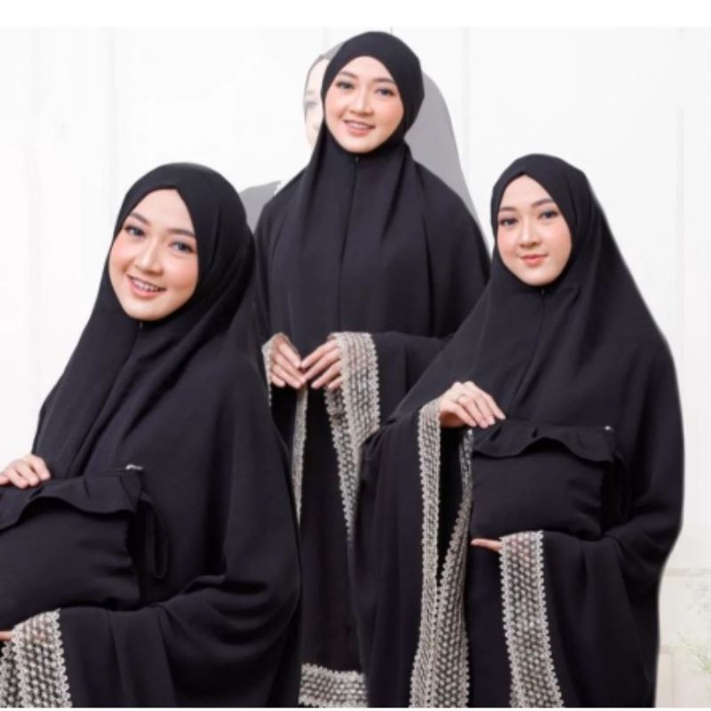 Mukena renda 3in1 crincle -Mukena lesty jumbo