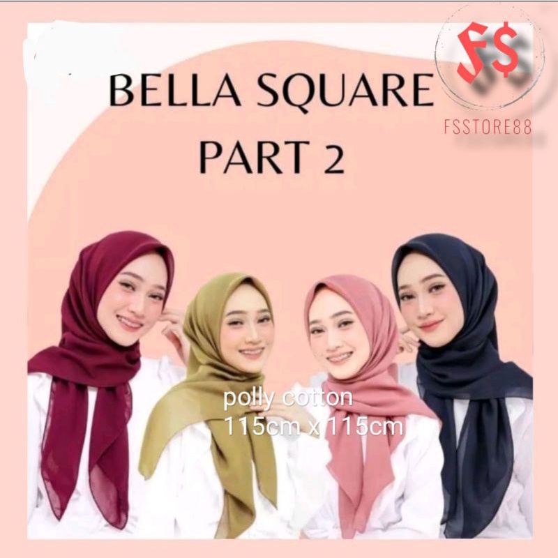 KERUDUNG BELLA SQUARE / HIJAB BELLA SQUARE PREMIUM WARNA KOMPLIT / HIJAB SEGI EMPAT