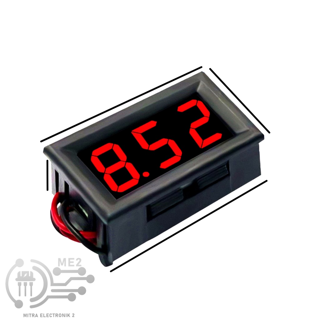 Voltmeter Digital Display DC 12v 2 kabel 4,5v-30volt