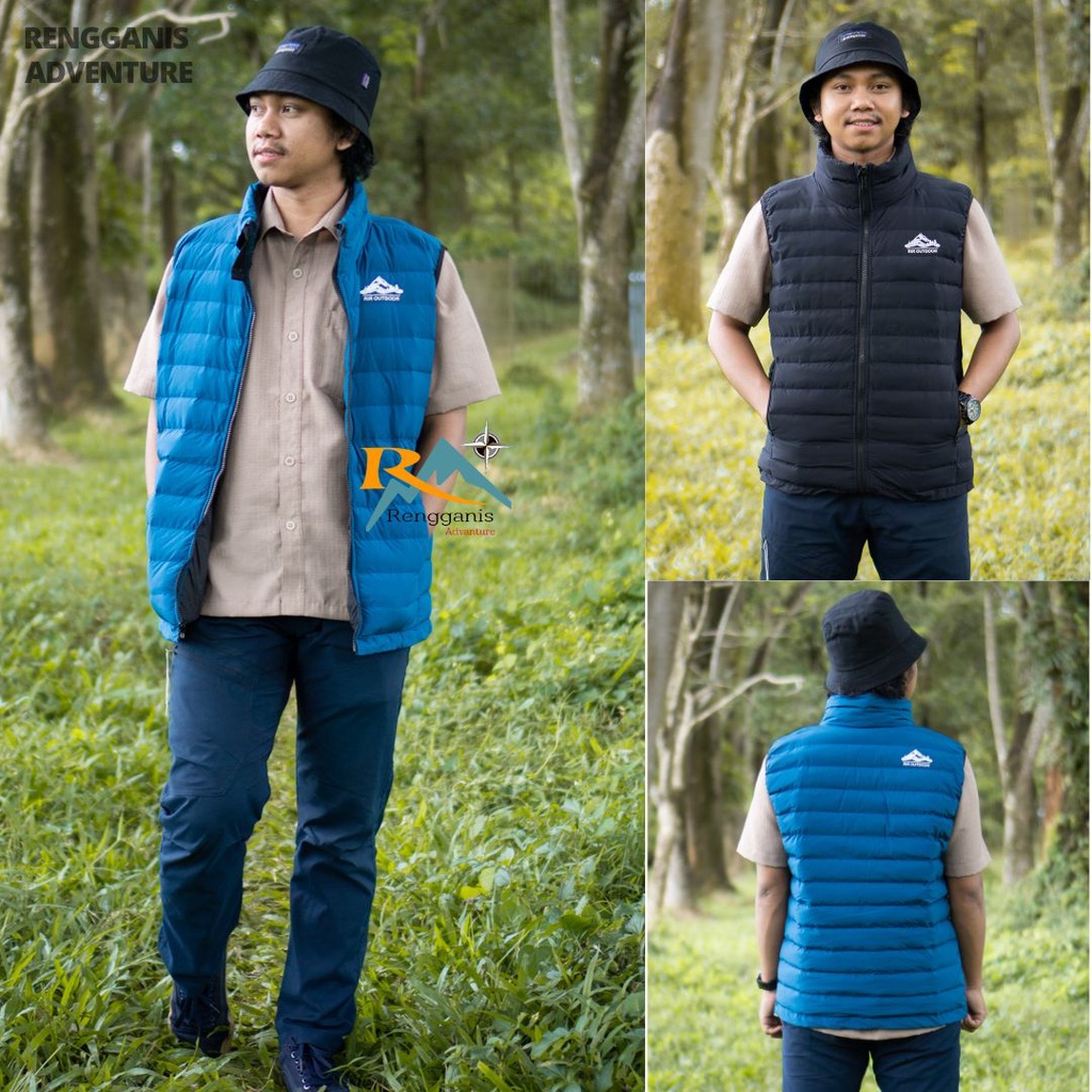 VEST BULANG GELEMPBUNG ROMPI GUNUNG DACRON MERK RIR OUTDOOR VEST LOKAL MURAH