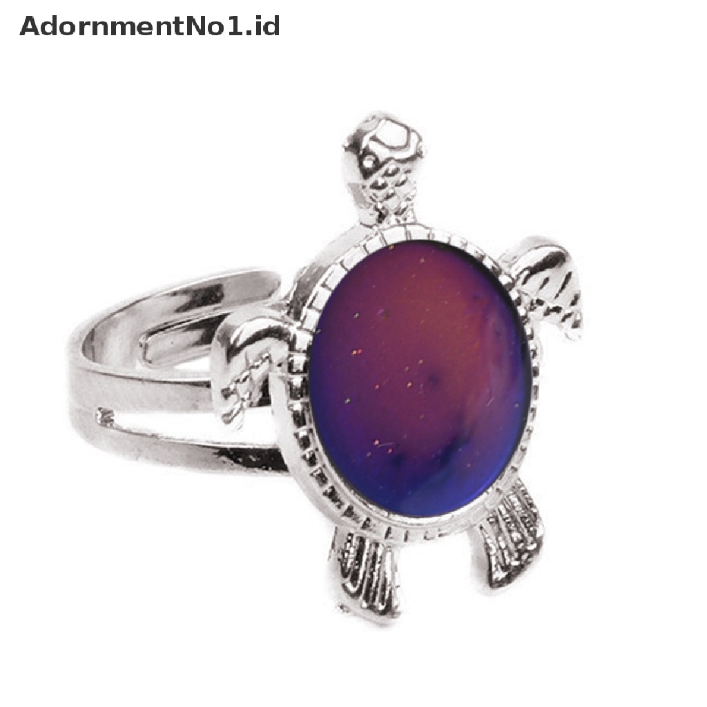 [AdornmentNo1] Fashion Chic 1PC Mood Ring Berubah Warna Turtle Adjustable Temperature Ring [ID]