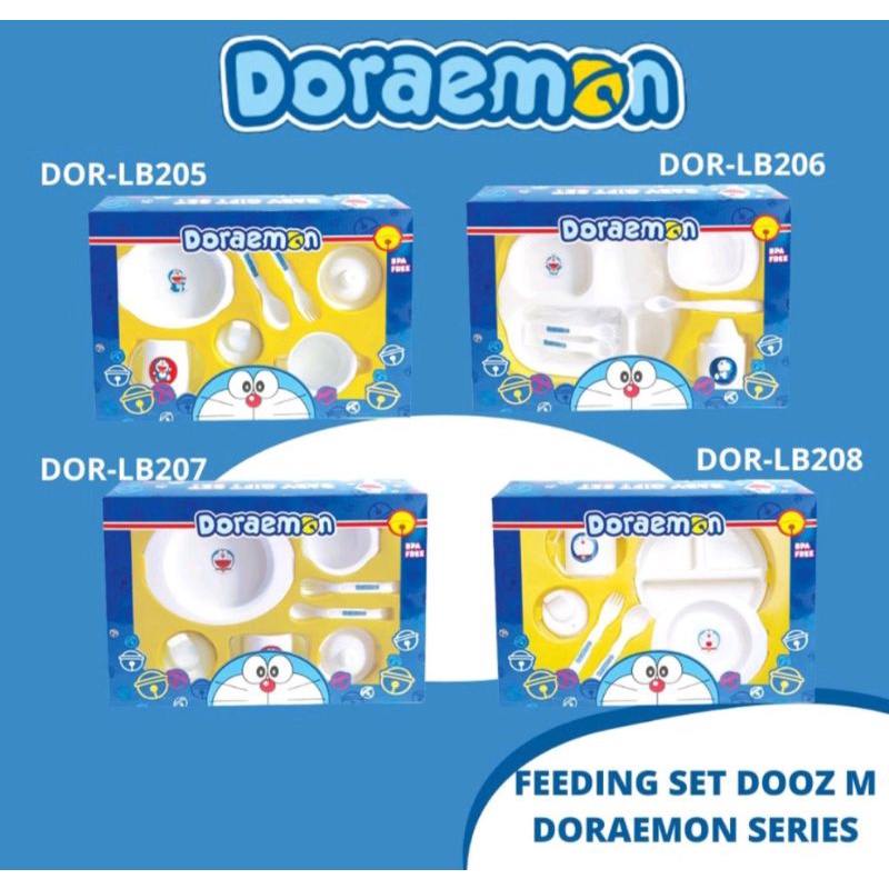 Feeding Set Lusty Bunny Motif Doraemon / Perlengkapan Makan Bayi