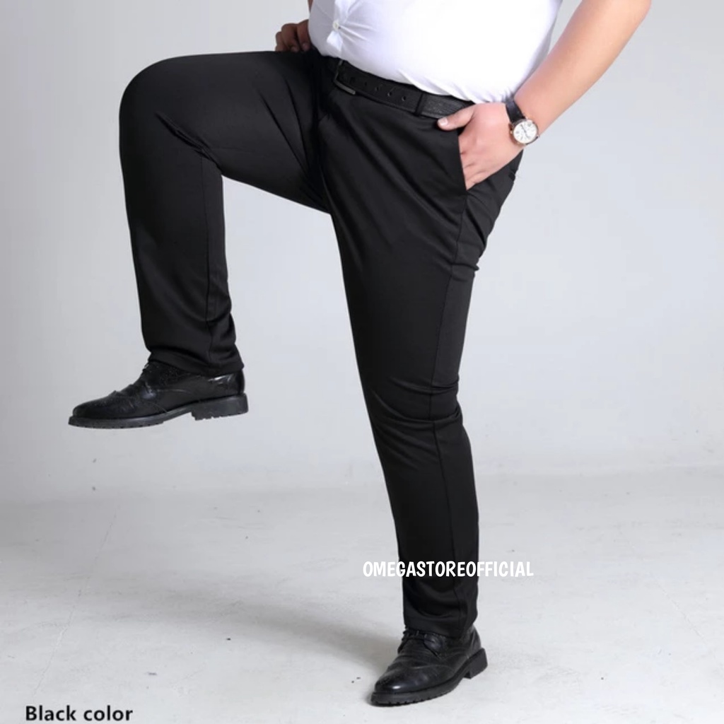 OMEGA - Celana Bahan Dasar Formal Pria Slim Fit Jumbo