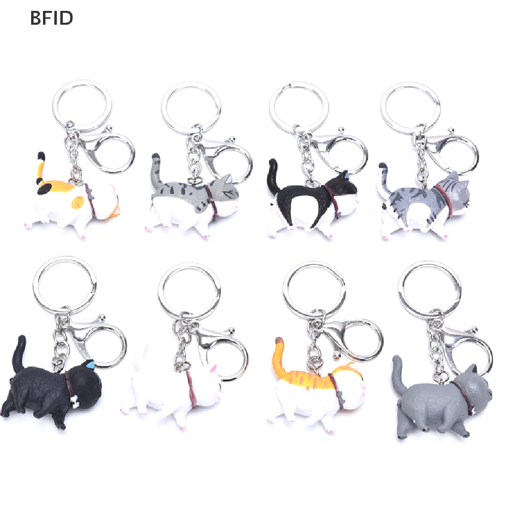 [BFID] New Lovely Cat Kitten Keychain Gantungan Kunci Handbag Liontin Ornamen Hadiah Mainan Anak [ID]