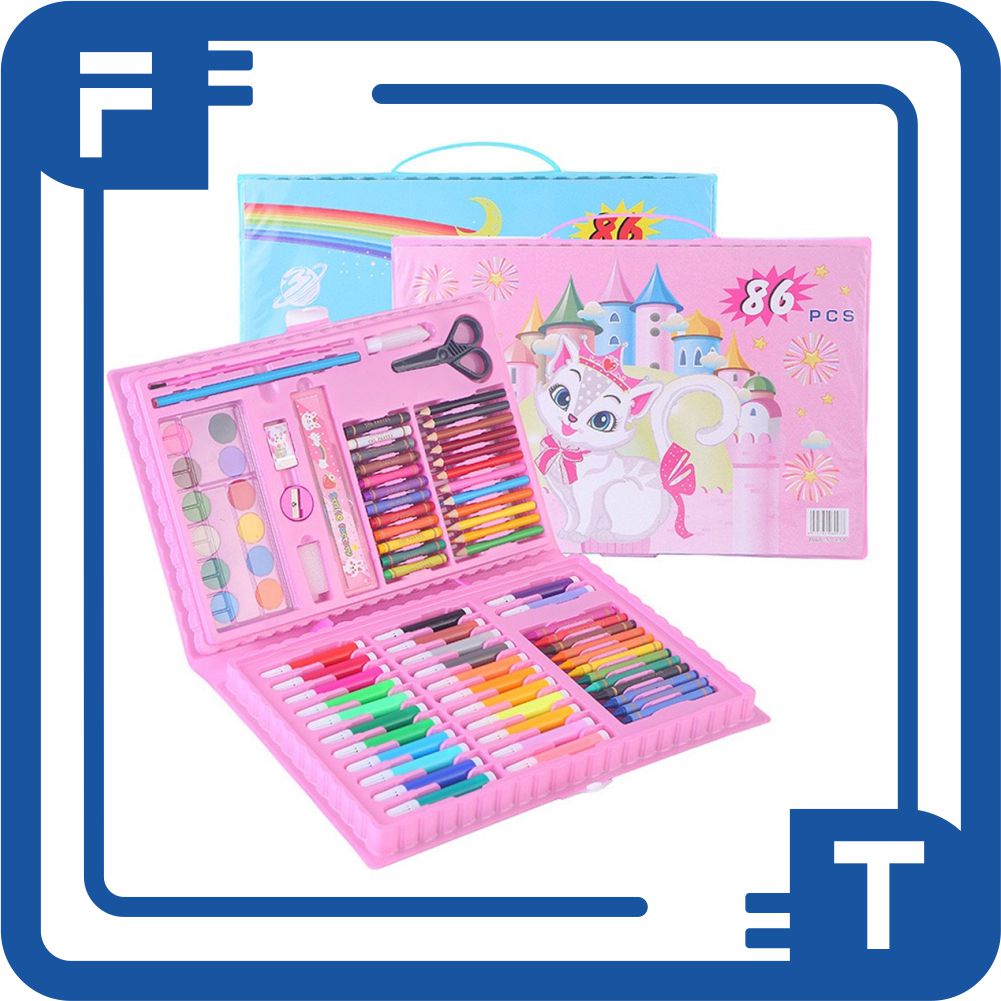 

✦FT✦ Pensil Warna 86Pcs In 1 Crayon Anak Art Set Alat Lukis Menggambar Seni Kerajinan Anak S056