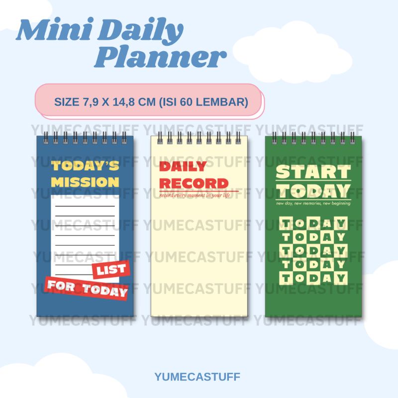 

MINI DAILY PLANNER , agenda kecil, buku saku, mini planner, planner harian