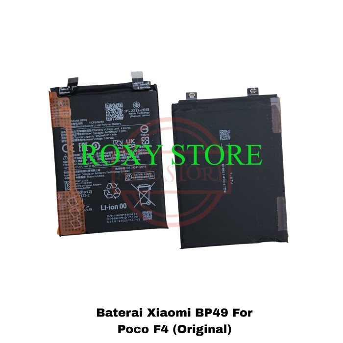 BATRE BATERAI BATTERY XIAOMI BP49 FOR POCO F4 ORIGINAL