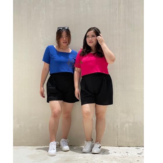 {SMJ.15Ja23ĸ} SQUARE NECK CROP TOP BIGSIZE (PREMIUM) ( Atasan Jumbo / Top BigSize / Top Premium / At