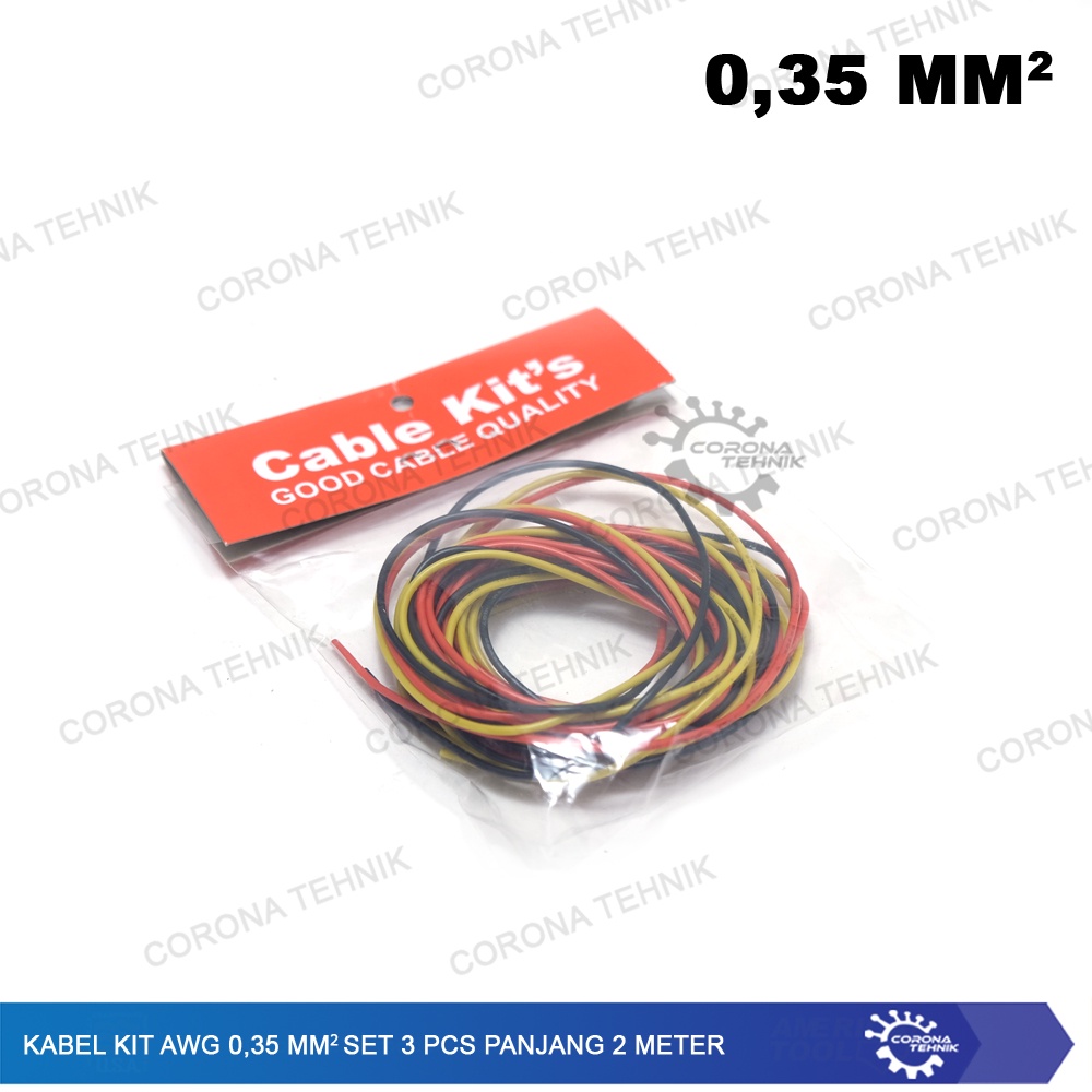 set 3 Pcs Panjang 2 Meter Kabel Kit AWG 0,35 mm²