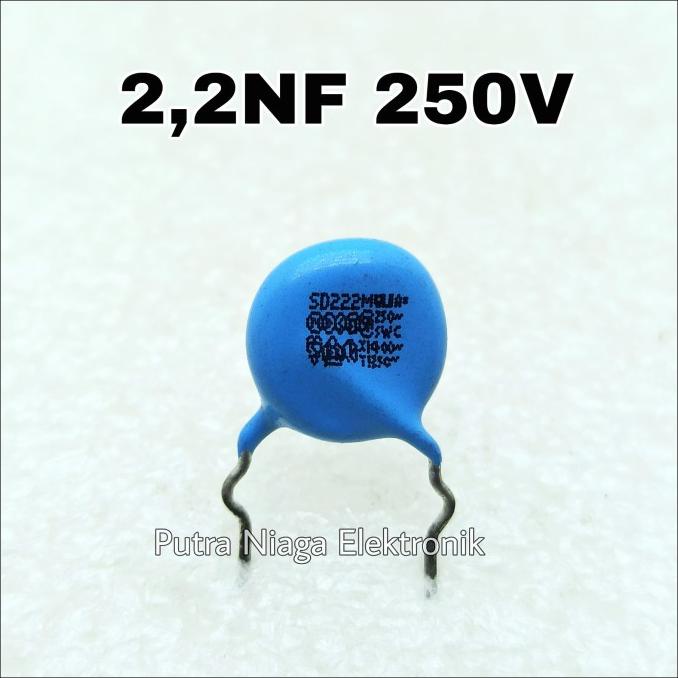 Kapasitor 2,2NF 250V 2N2 X1 Y1 Ceramic 2.2NF kode 222 250 Volt putr4n14