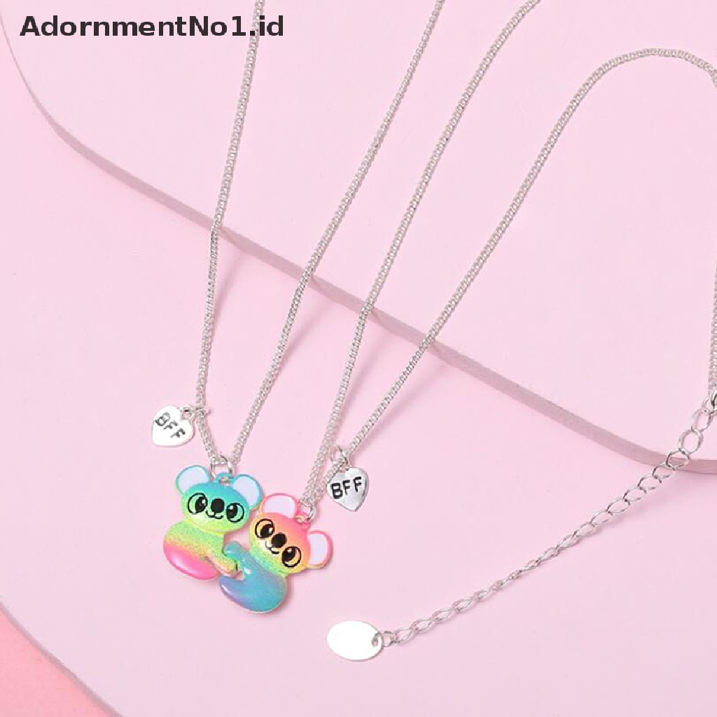 [AdornmentNo1] 1pasang Lucu Colorful Raccoon Pendant Best Friend Kalung Persahabatan Perhiasan Hadiah [ID]