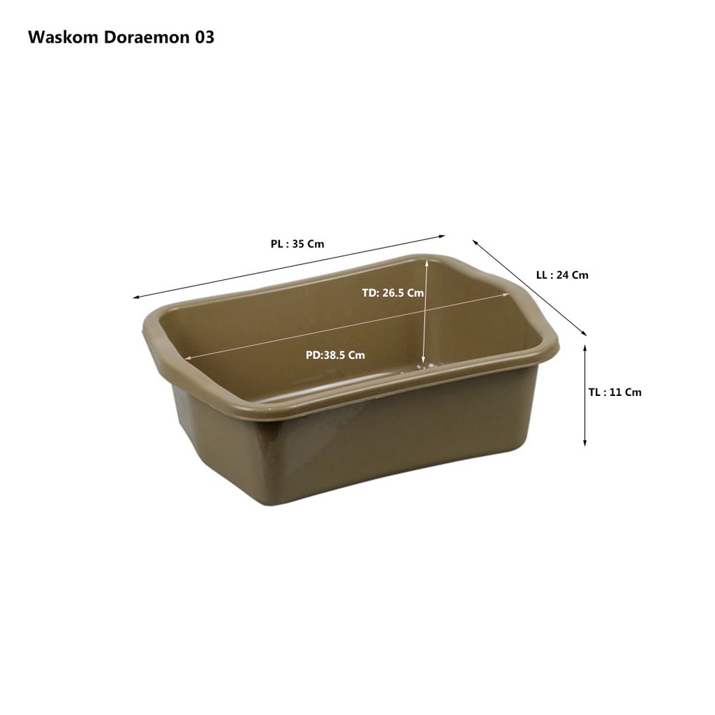 Livvicstore (12Pcs) - Waskom Doraemon 03 / Baskom Plastik Besar / Tempat Pup Kucing / Litter Box