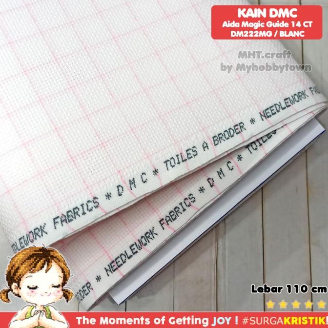 Kain Sulam Kristik Strimin Aida 14ct DMC Magic Guide Aida With Grid